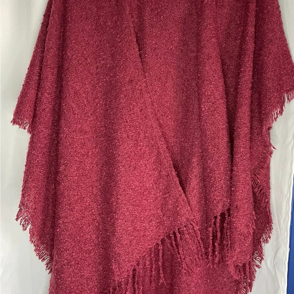 Unbranded Maroon Poncho Wrap - Picture 1 of 2